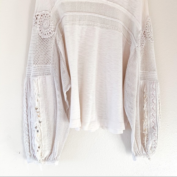 Free People Marakesh Crochet Blouse M - Picture 6 of 9